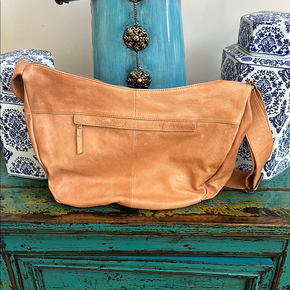 Tan Slouchy Leather Shoulder Bag